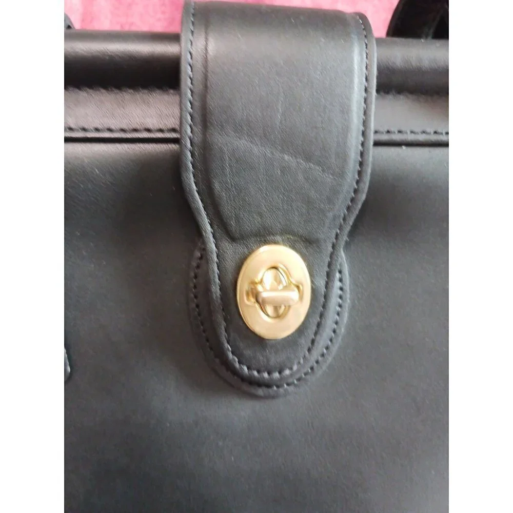 Coach Vtg Leather Handbag Weston Shopper Bag No. 9021 With Gold Hardware